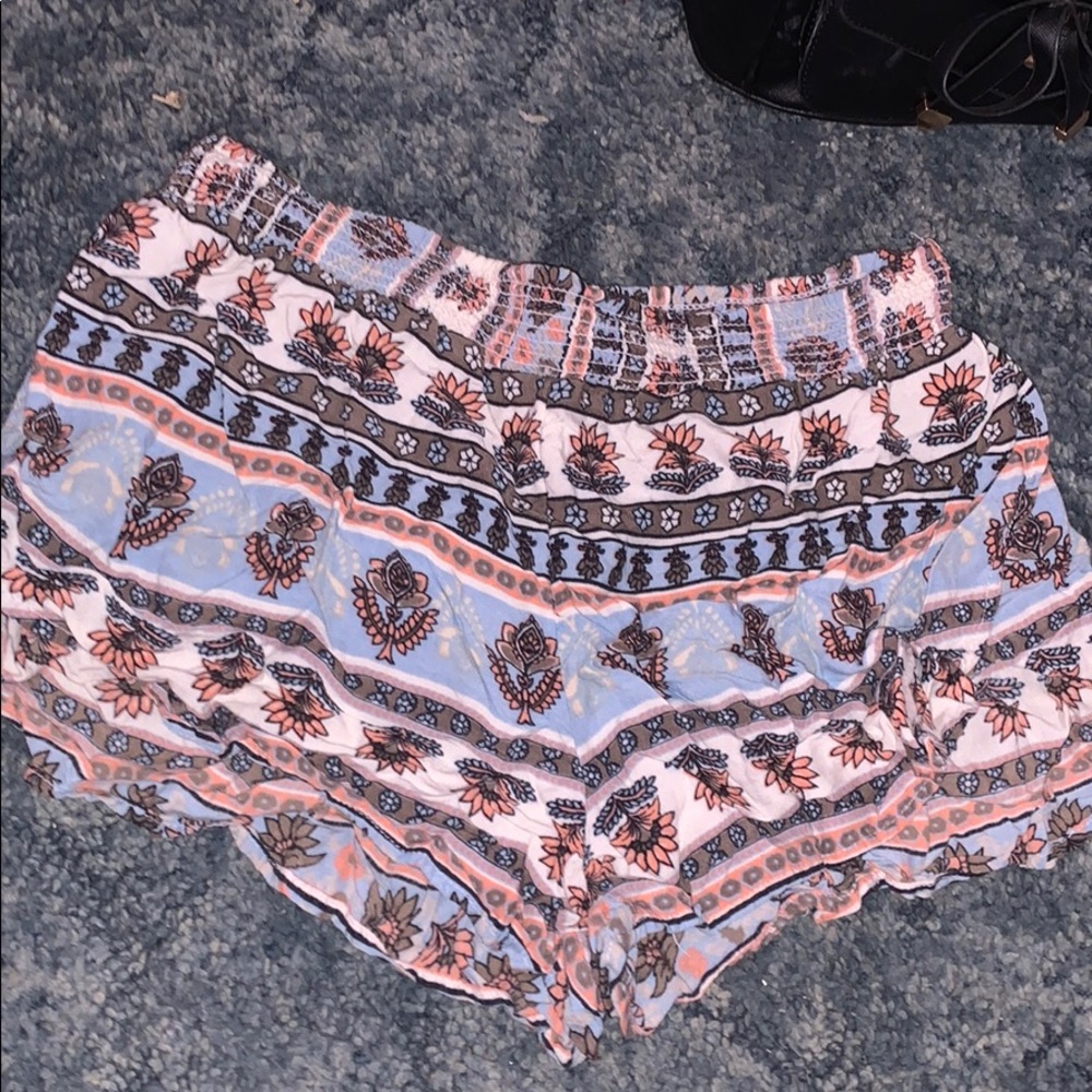 tribal printed flowy shorts